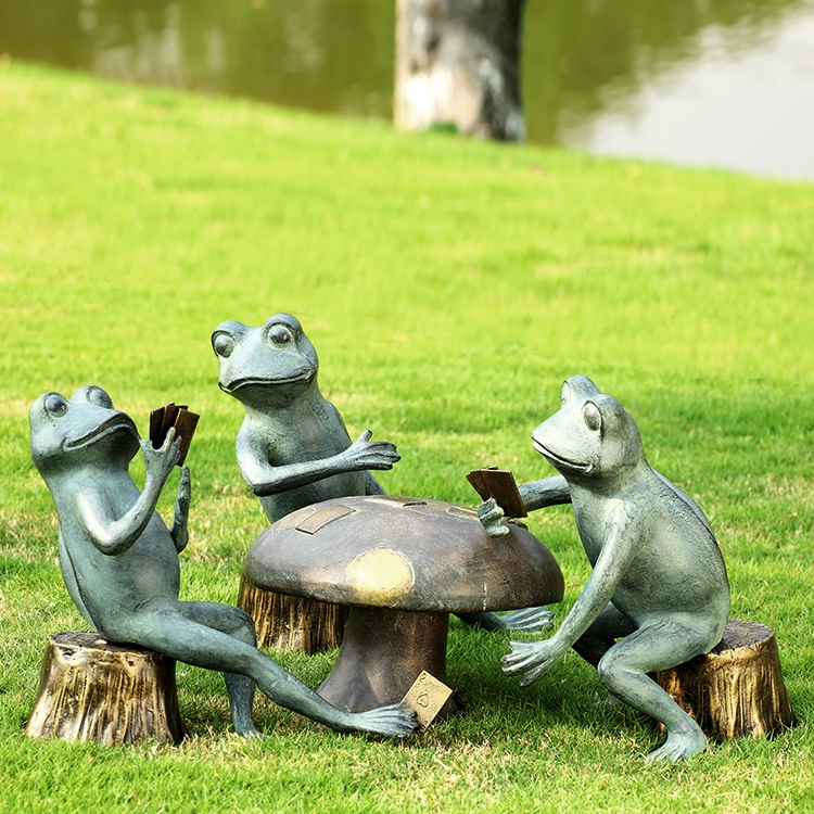 Card Cheat Frogs Garden Sculpture Set Item 34211 — Noble Bear